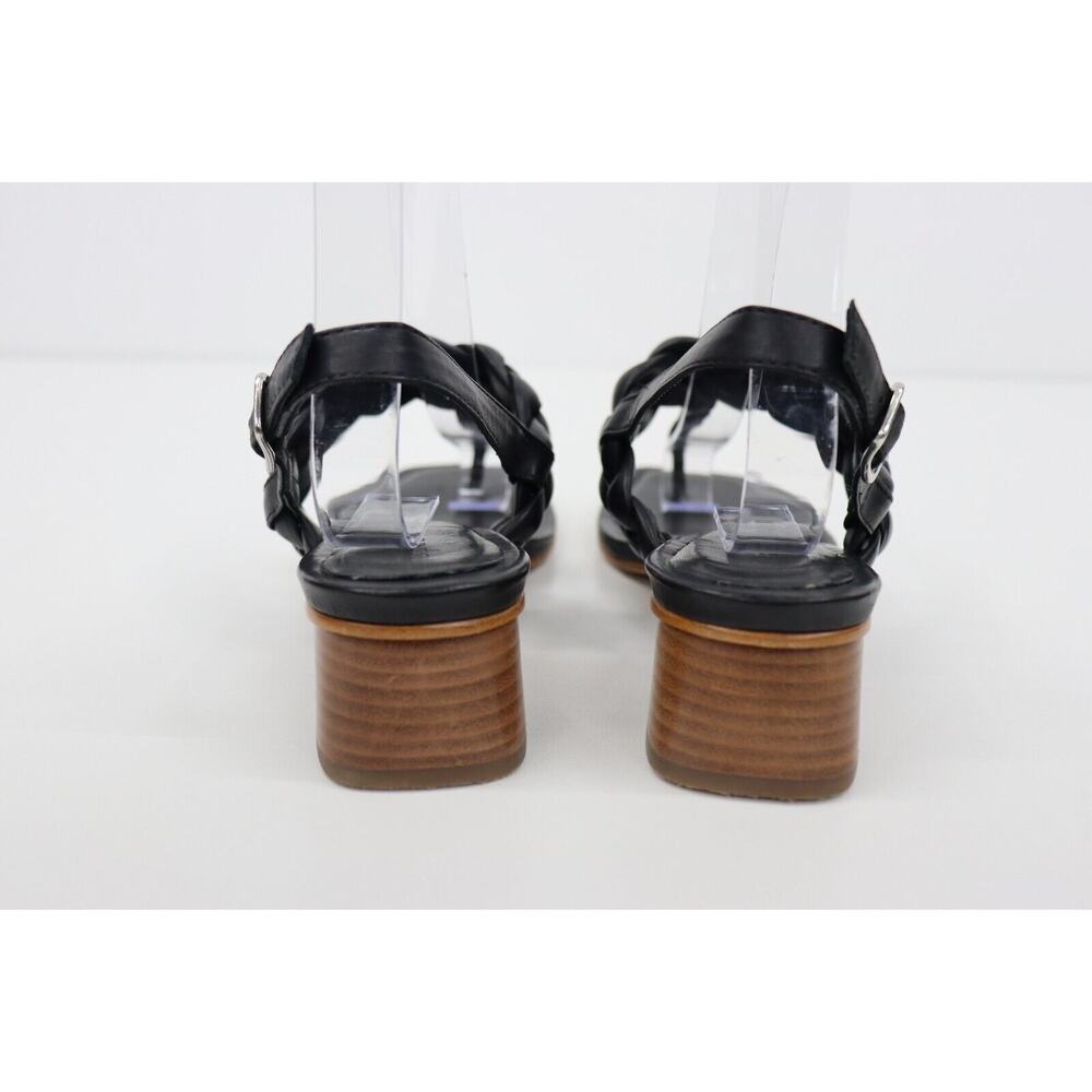 Bernardo Anthropologie Jasmine Thong Heels Black Leather Braided 7.5 $198 MSRP - Picture 4 of 13